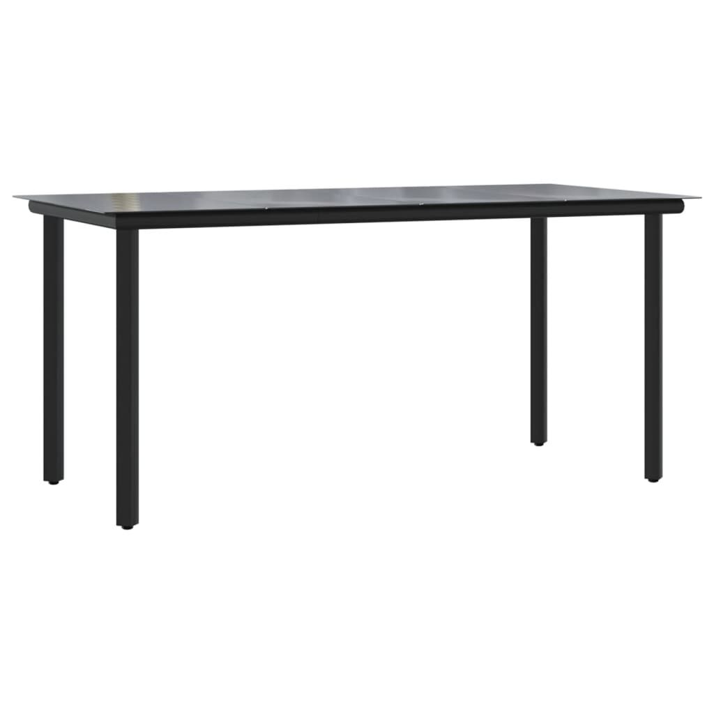 7 Piece Garden Dining Set Black PVC Rattan Price