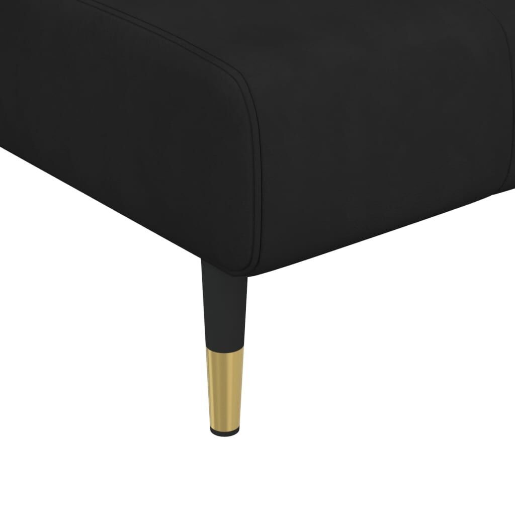 L-shaped Sofa Bed Black 275x140x70 cm Velvet Price