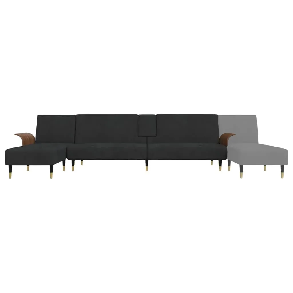 L-shaped Sofa Black 279x140x70 cm Velvet Price