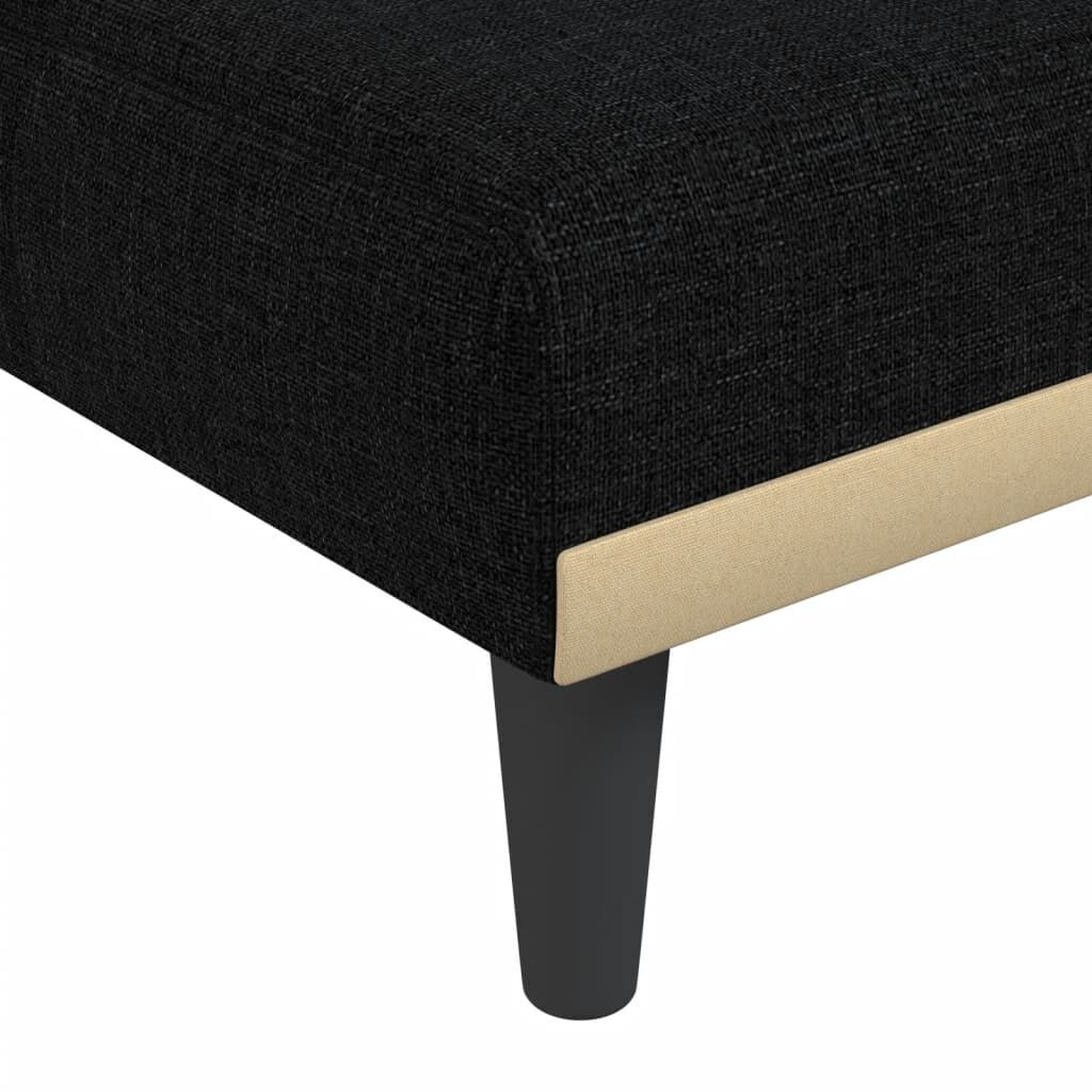 L-shaped Sofa Bed Black 255x140x70 cm Fabric Price