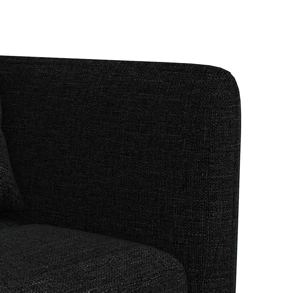 L-shaped Sofa Bed Black 275x140x70 cm Fabric Price