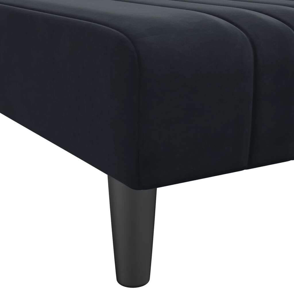 L-shaped Sofa Bed Black 260x140x70 cm Velvet Price