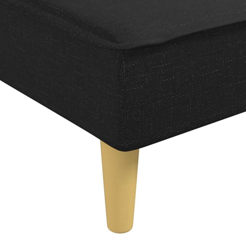 L-shaped Sofa Bed Black 255x140x70 cm Fabric Price