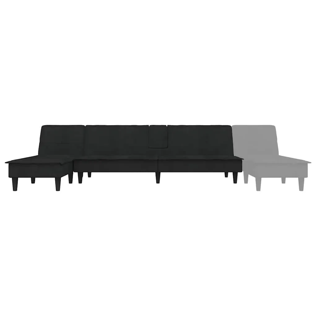 L-shaped Sofa Black 255x140x70 cm Velvet Price