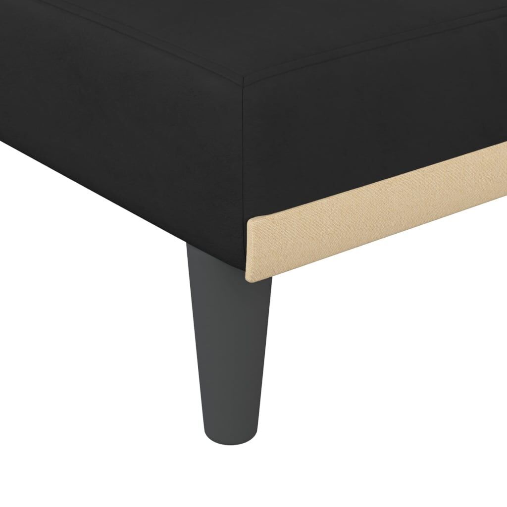 L-shaped Sofa Bed Black 271x140x70 cm Velvet Price