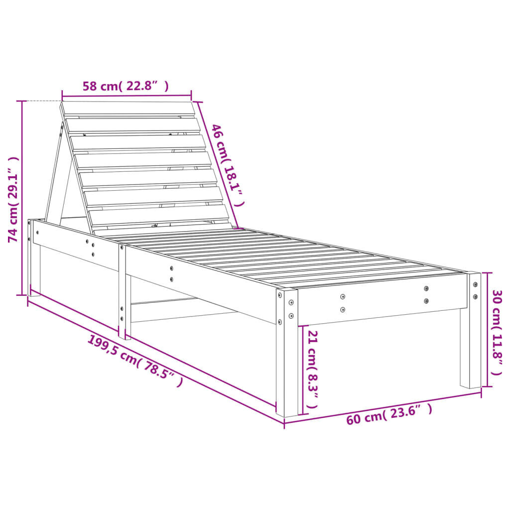 Sun Loungers 2 pcs with Table Solid Wood Pine Price