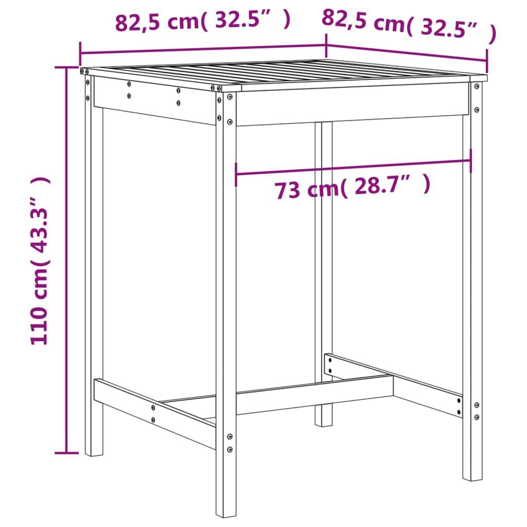3 Piece Garden Bar Set White Solid Wood Pine Price