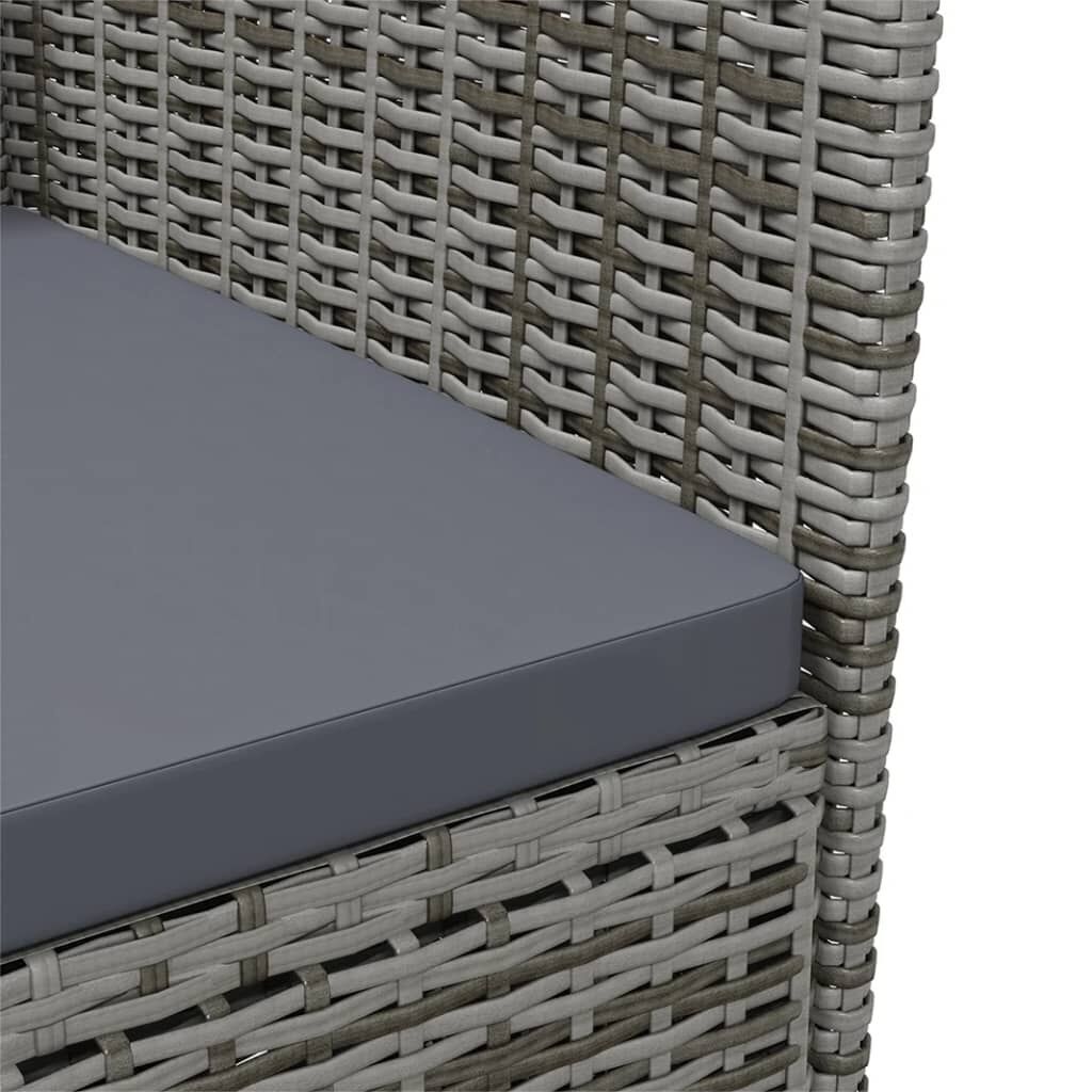 11 Piece Garden Dining Set Grey Poly Rattan Price
