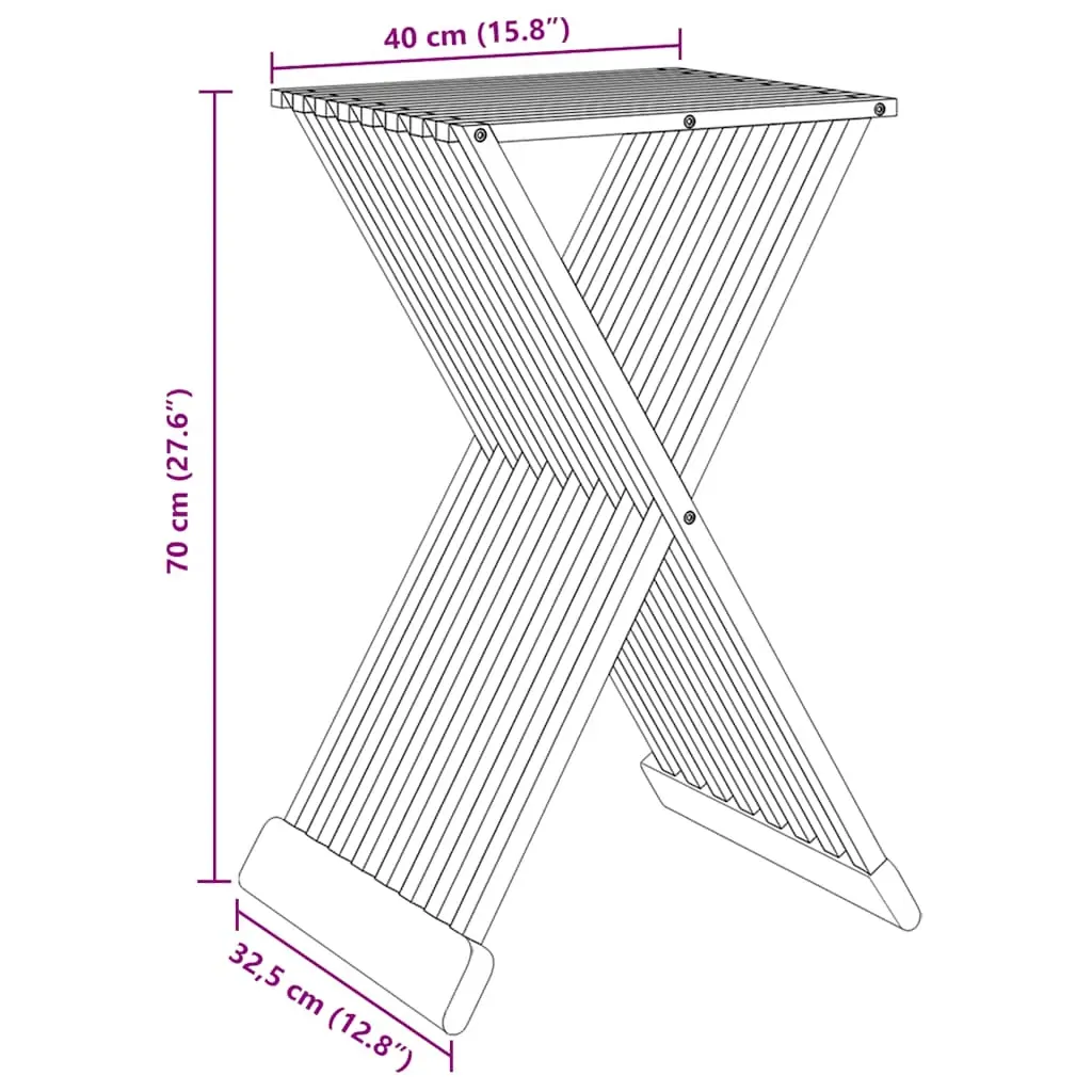Folding Stool 40x32.5x70 cm Solid Wood Teak Price