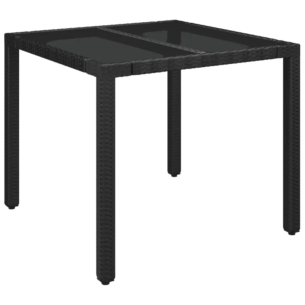 3 Piece Garden Dining Set with Cushions Black Poly Rattan Price
