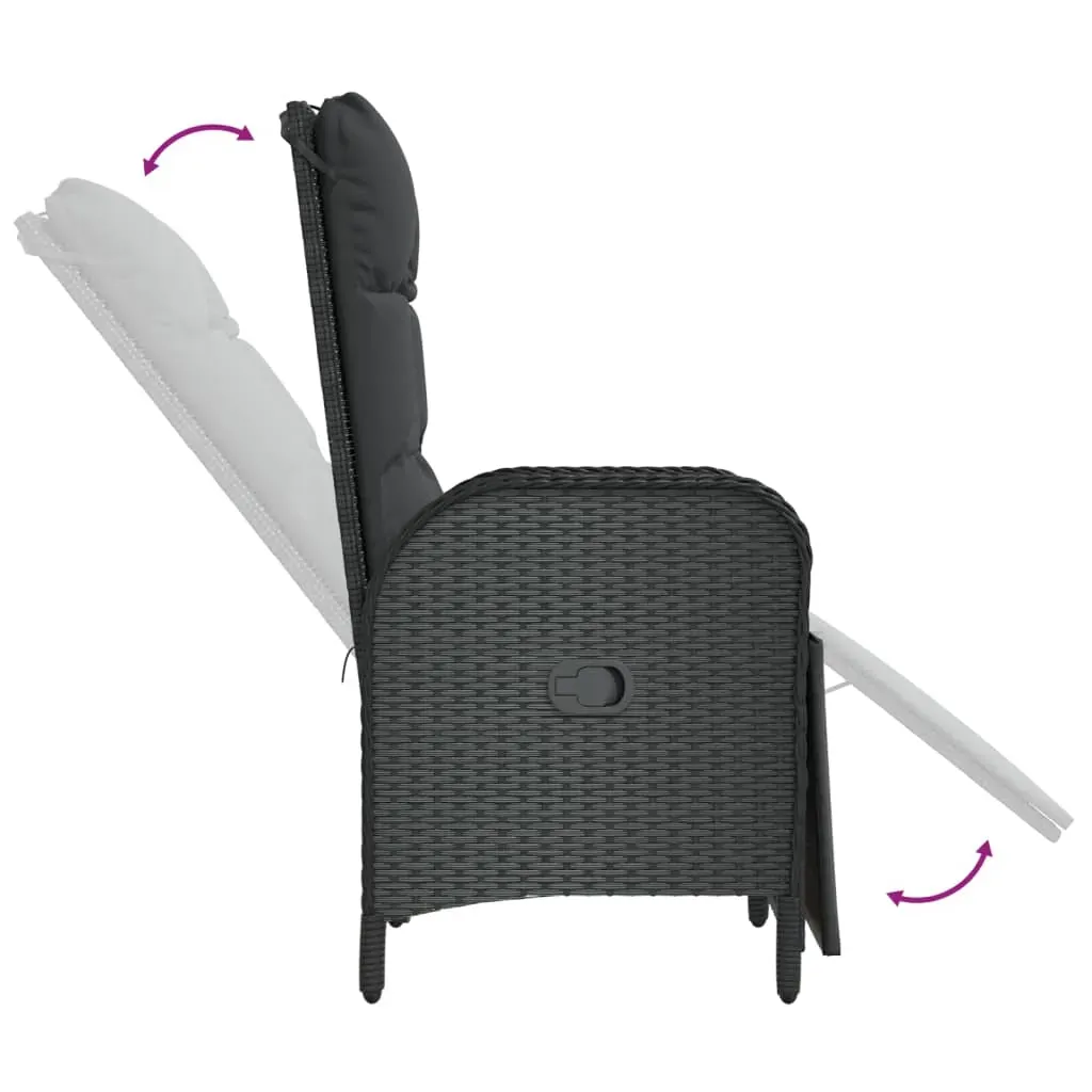 5 Piece Garden Dining Set with Cushions Black Poly Rattan Price