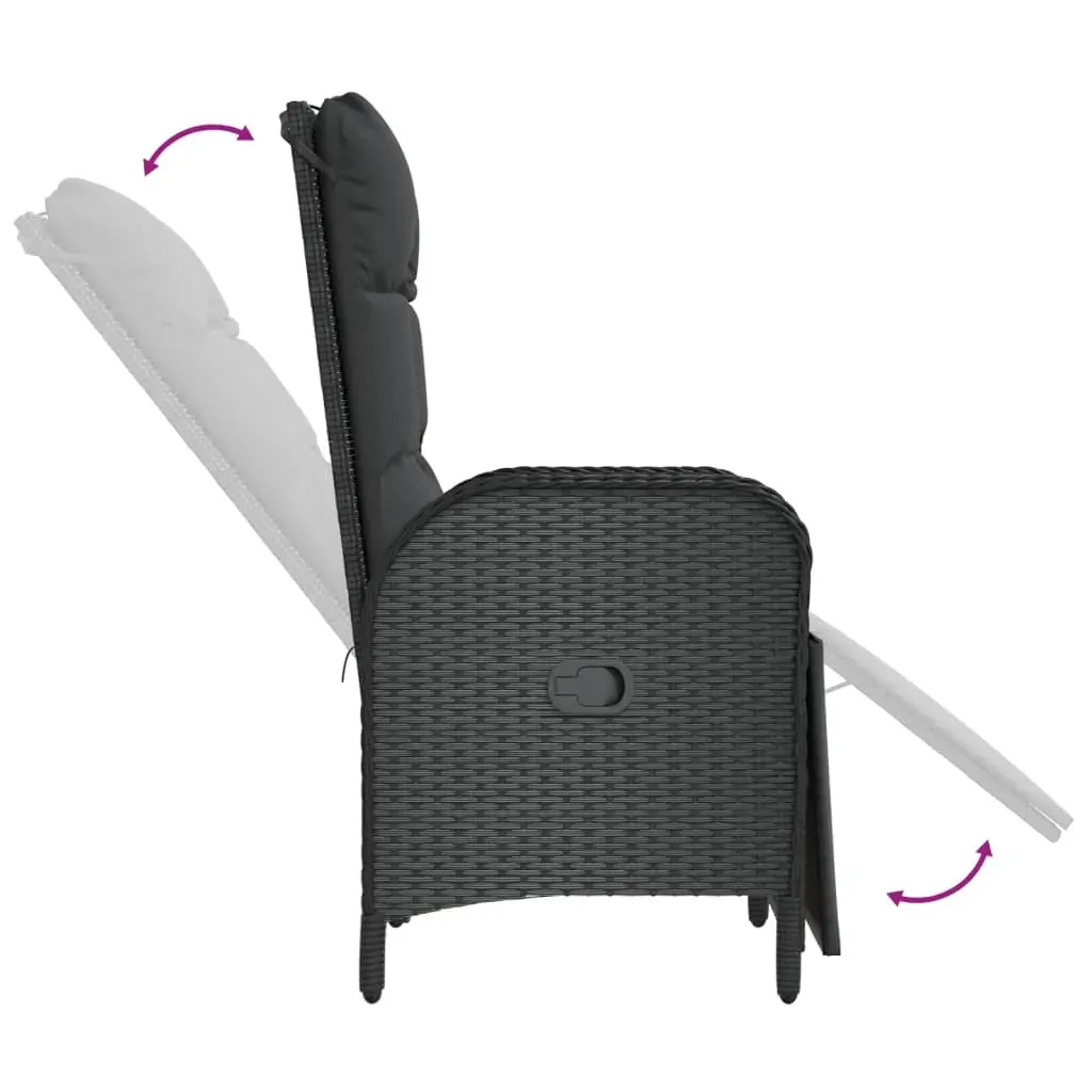 5 Piece Garden Dining Set with Cushions Black Poly Rattan Price