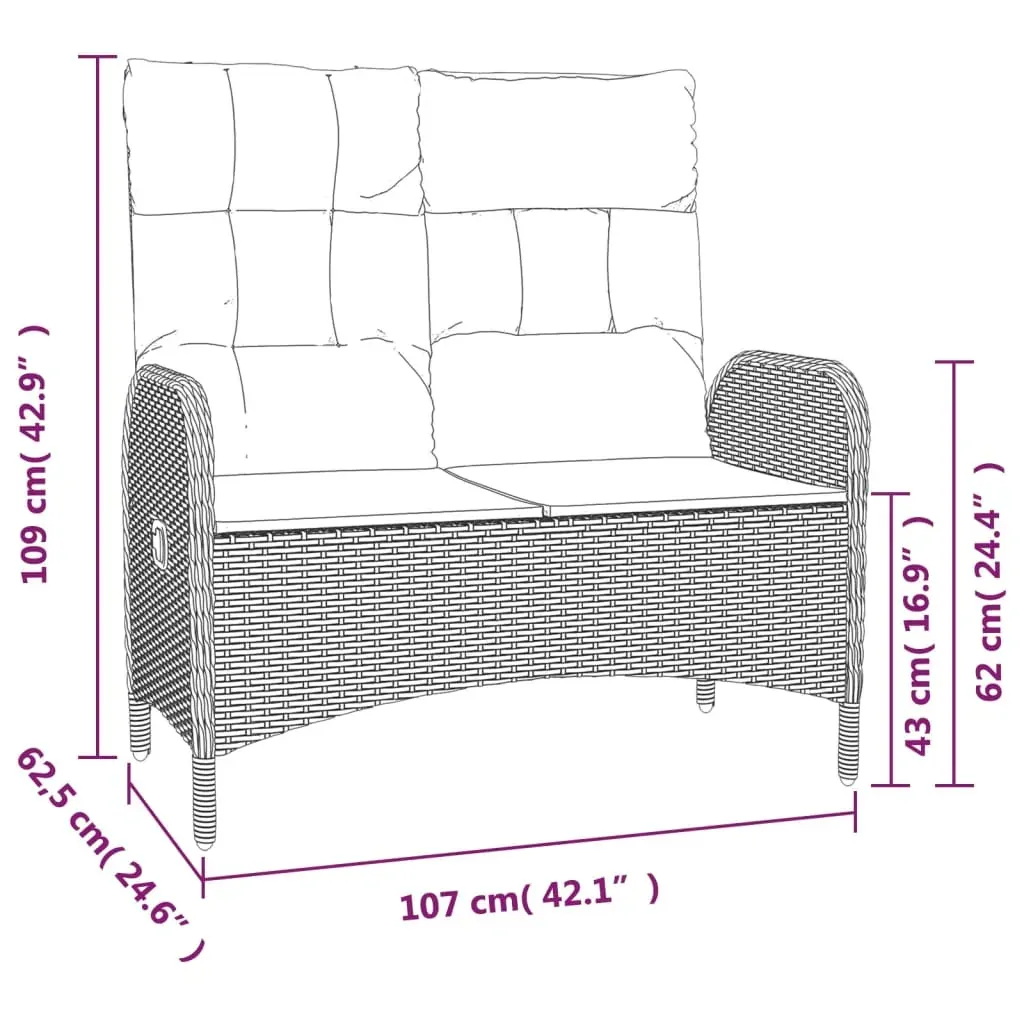 3 Piece Garden Dining Set with Cushions Black Poly Rattan Price