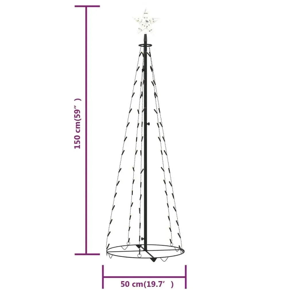 Christmas Cone Tree Warm White 84 LEDs Decoration 50x150 cm Price