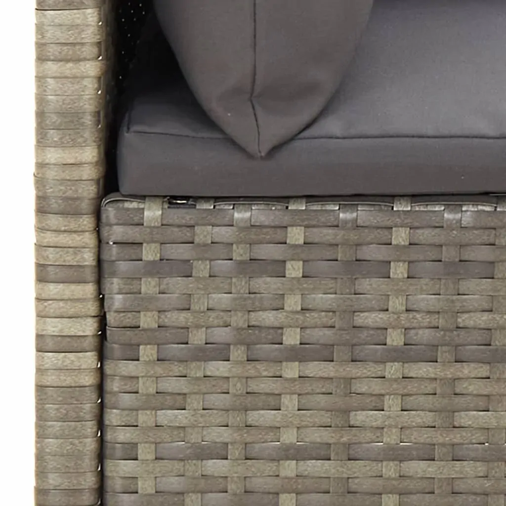 7 Piece Garden Lounge Set with Cushions Grey Poly Rattan Price