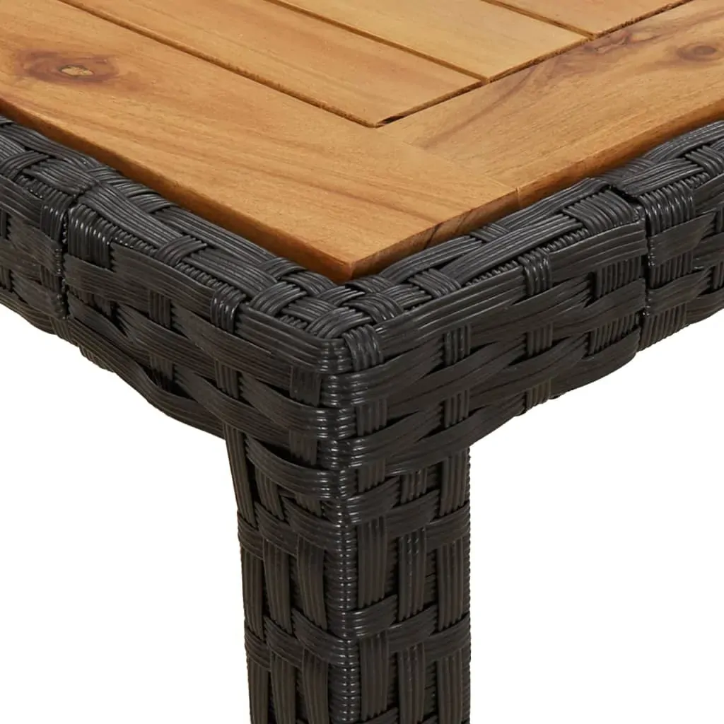 3 Piece Garden Dining Set with Cushions Black Poly Rattan Price