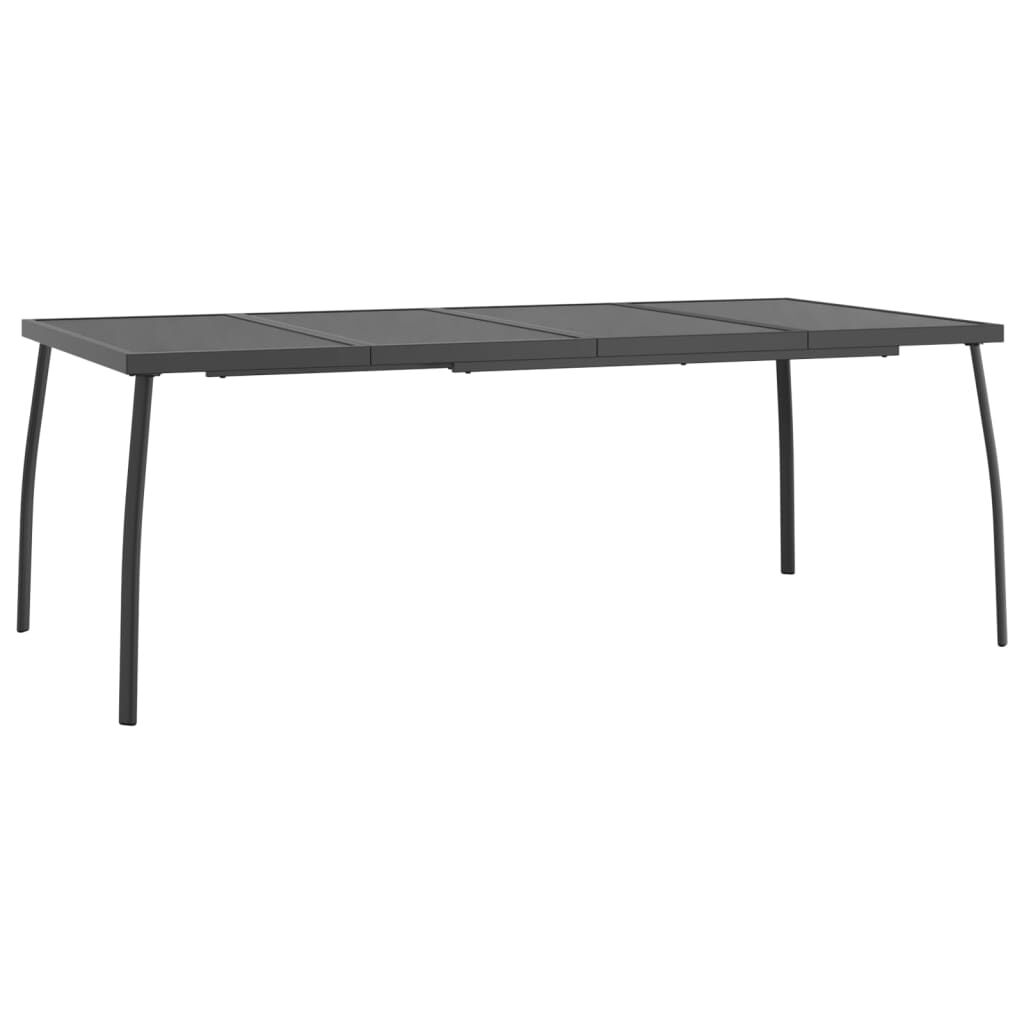 7 Piece Garden Dining Set Anthracite Steel Price