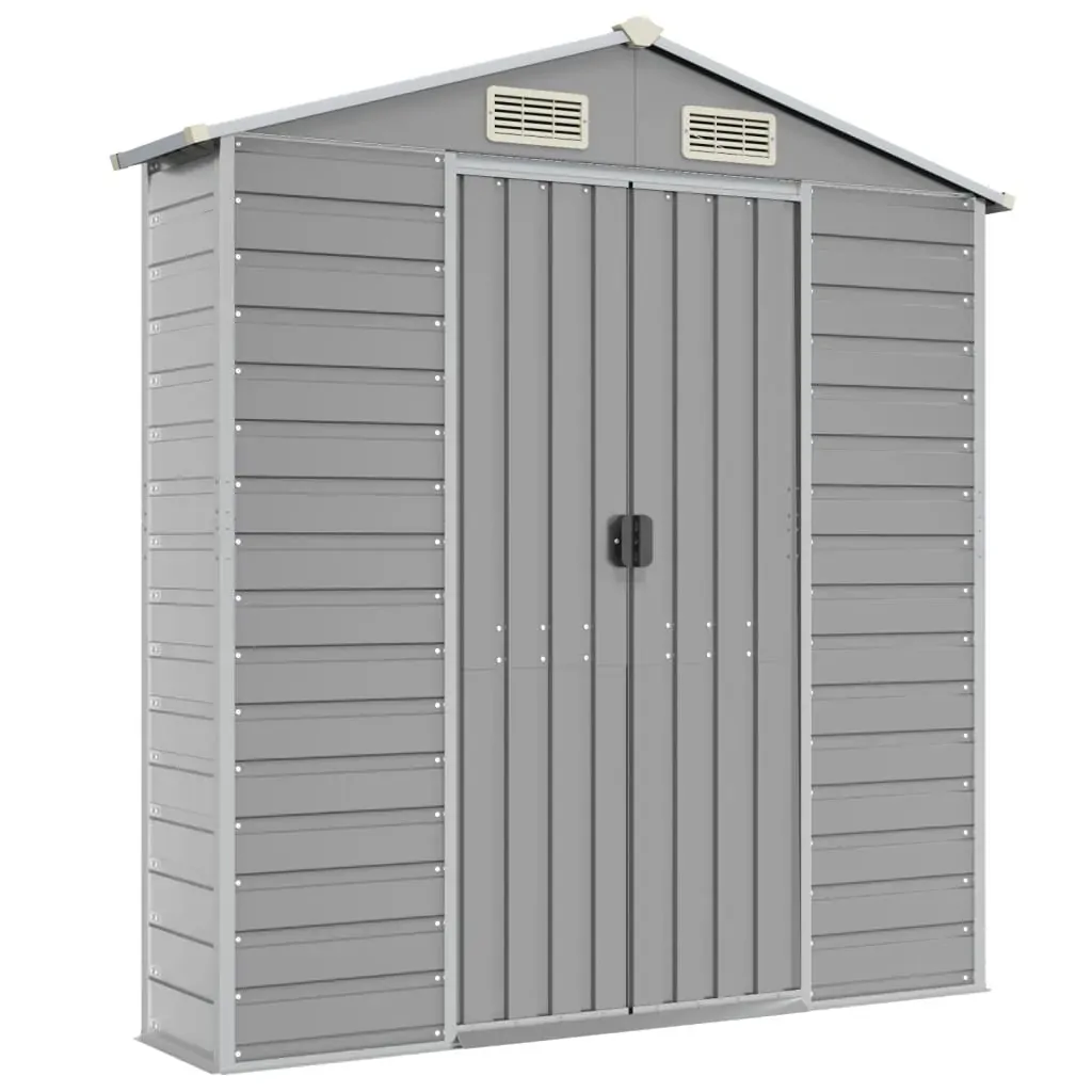 Garden Shed Light Grey 191x130x198 cm Galvanised Steel Price