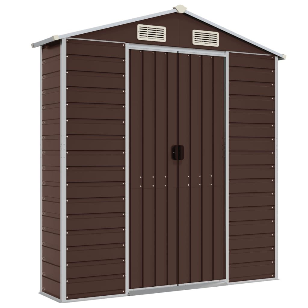 Garden Shed Brown 191x215x198 cm Galvanised Steel Price