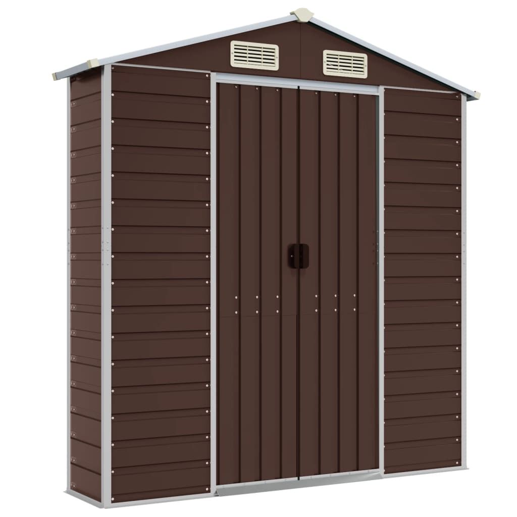 Garden Shed Brown 191x300x198 cm Galvanised Steel Price