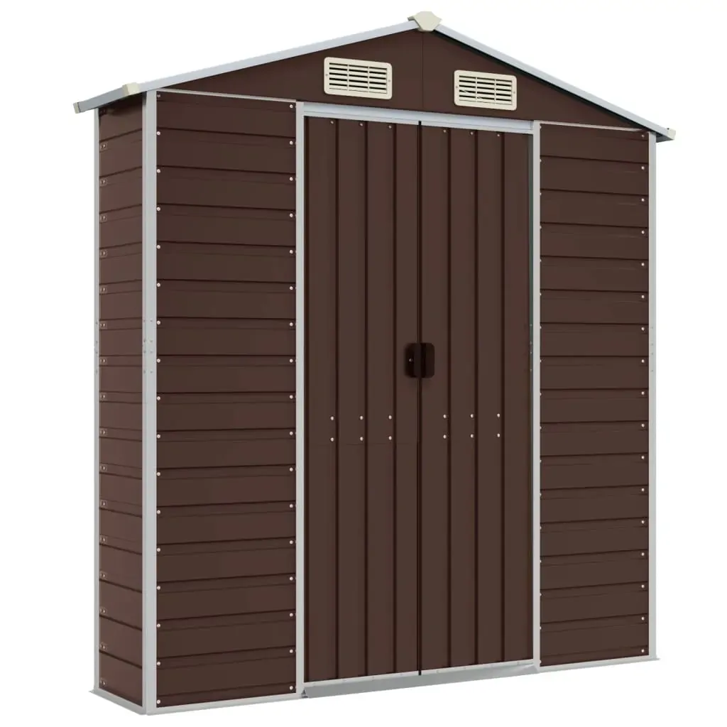 Garden Shed Brown 191x895x198 cm Galvanised Steel Price