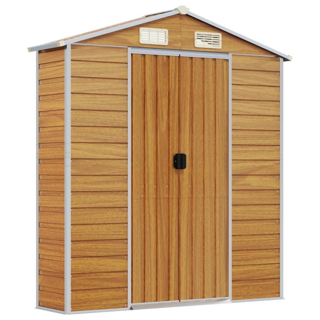 Garden Shed Light Brown 191x130x198 cm Galvanised Steel Price