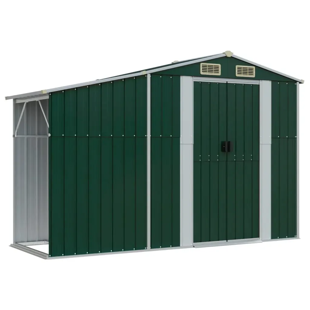 Garden Shed Green 277x365.5x179 cm Galvanised Steel Price