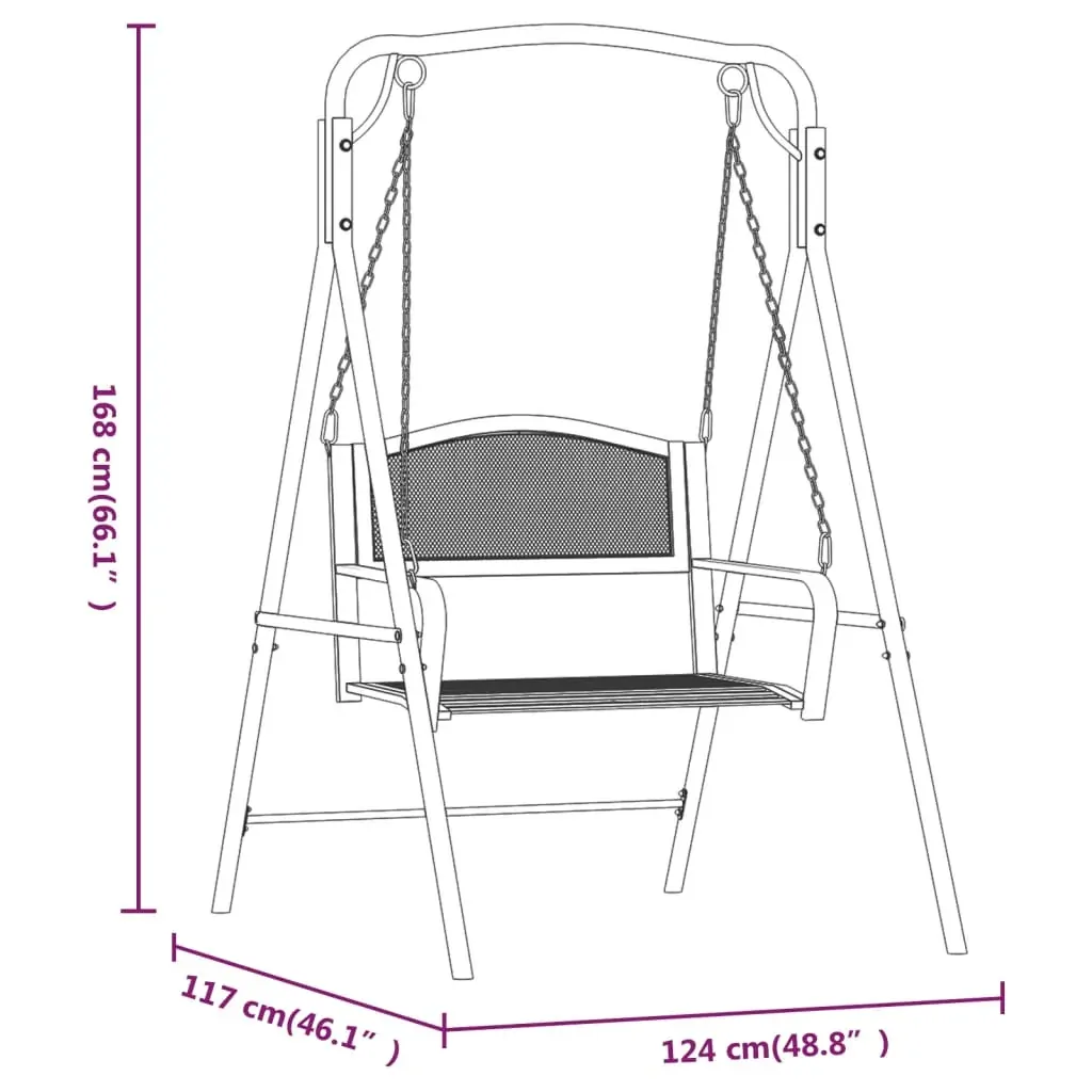 Swing Bench 124 cm Black Steel Price