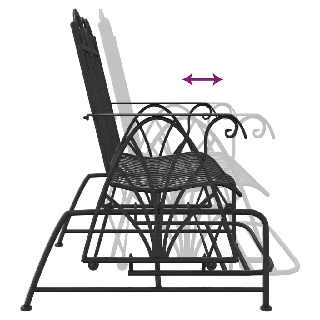 2-Seater Glider Bench 114 cm Black Steel Price
