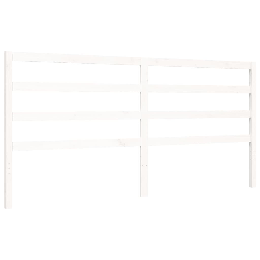 Bed Frame without Mattress White 183x203 cm King Solid Wood Pine Price