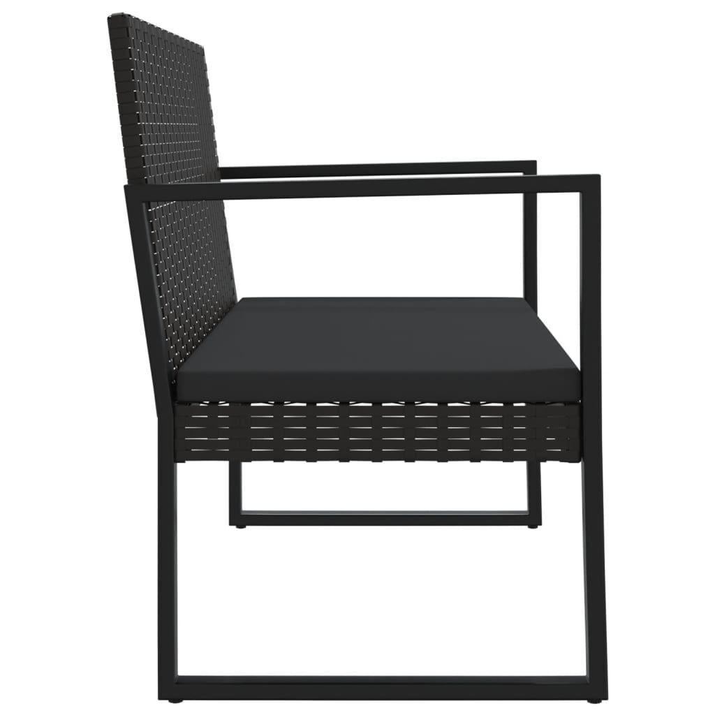 4 Piece Garden Lounge Set with Cushions Black Poly Rattan Price