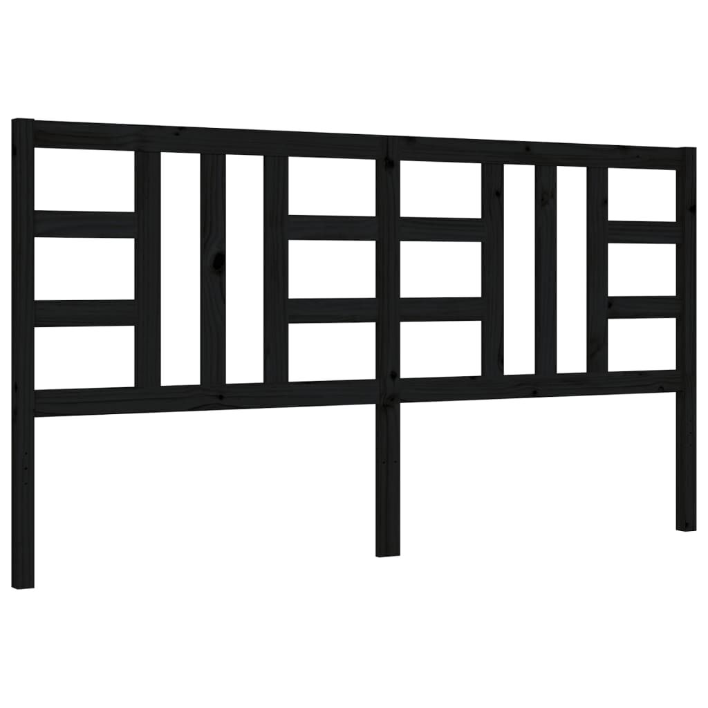 Bed Frame without Mattress Black 183x203 cm King Solid Wood Pine Price