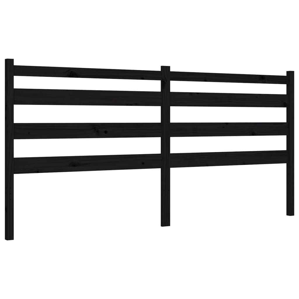 Bed Frame without Mattress Black 183x203 cm King Solid Wood Pine Price