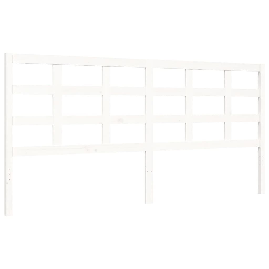 Bed Frame without Mattress White 183x203 cm King Solid Wood Pine Price