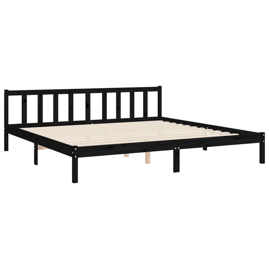 Bed Frame without Mattress Black 183x203 cm King Solid Wood Pine Price
