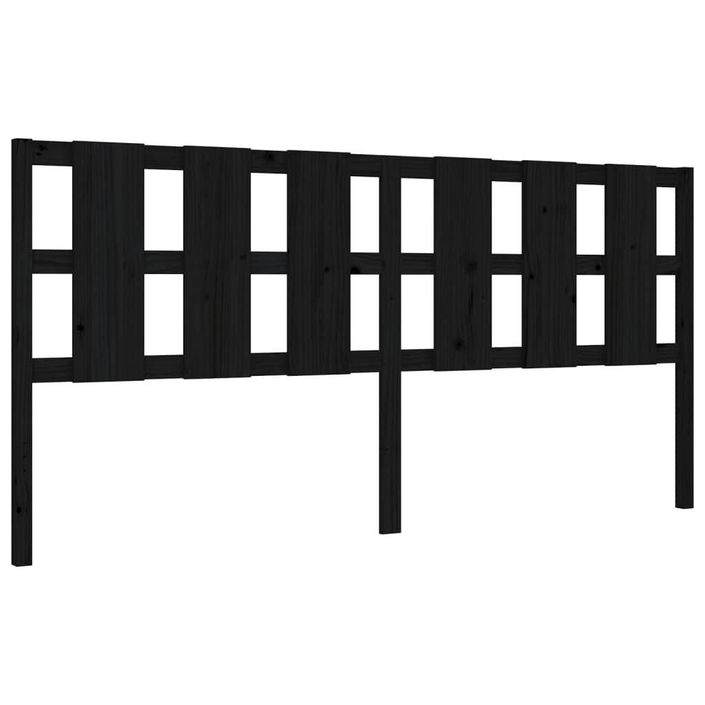 Bed Frame without Mattress Black 183x203 cm King Solid Wood Pine Price