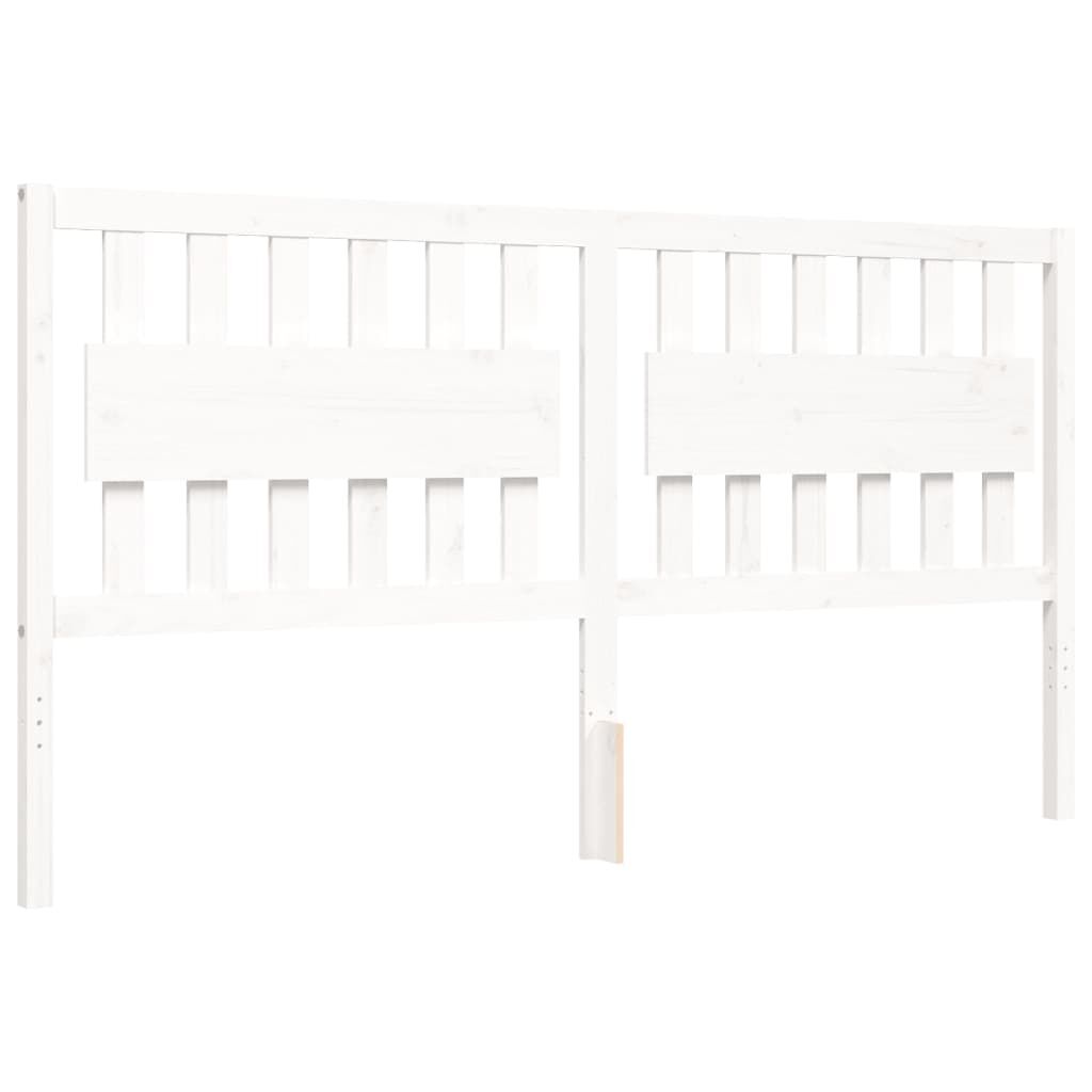 Bed Frame without Mattress White 183x203 cm King Solid Wood Pine Price