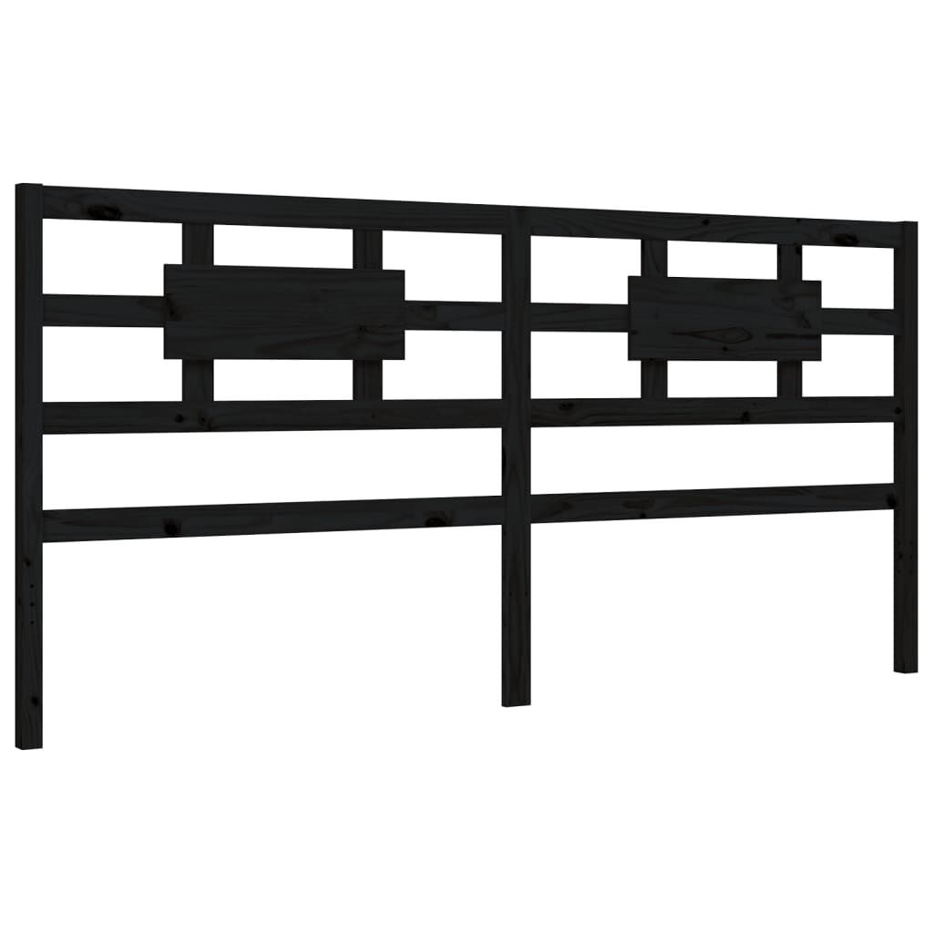 Bed Frame without Mattress Black 183x203 cm King Solid Wood Pine Price