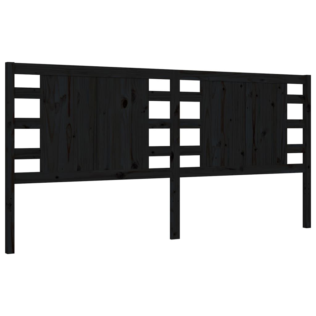 Bed Frame without Mattress Black 183x203 cm King Solid Wood Pine Price