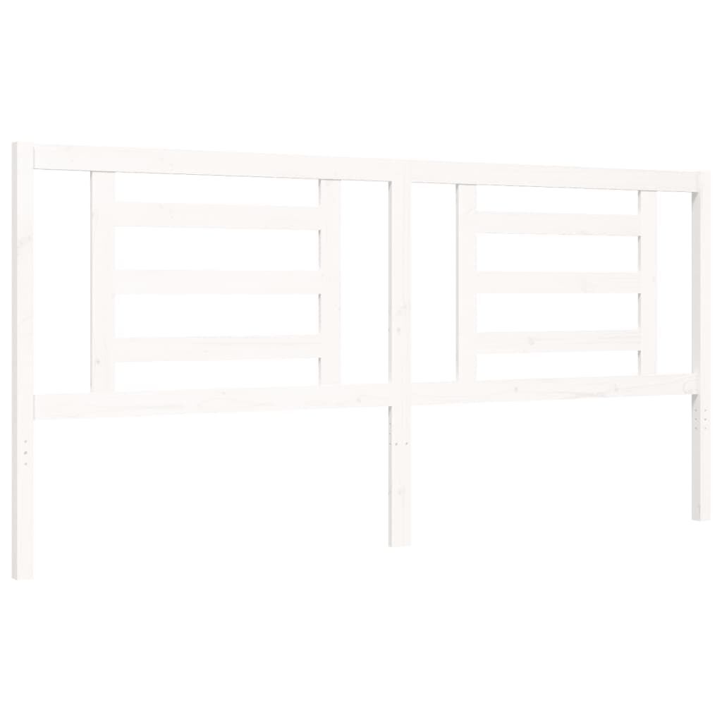 Bed Frame without Mattress White 183x203 cm King Solid Wood Pine Price