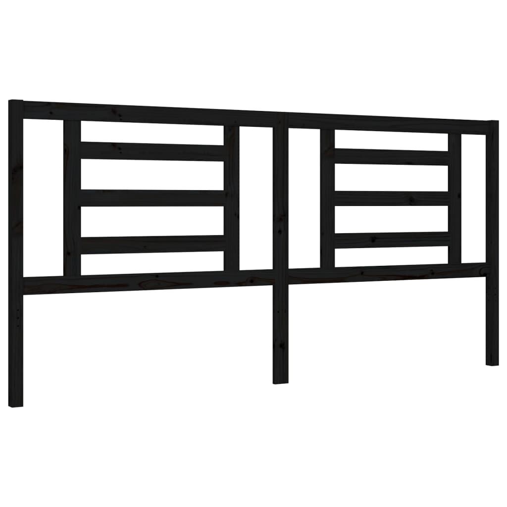 Bed Frame without Mattress Black 183x203 cm King Solid Wood Pine Price