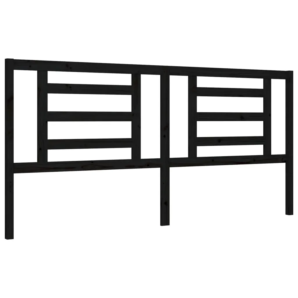Bed Frame without Mattress Black 183x203 cm King Solid Wood Pine Price