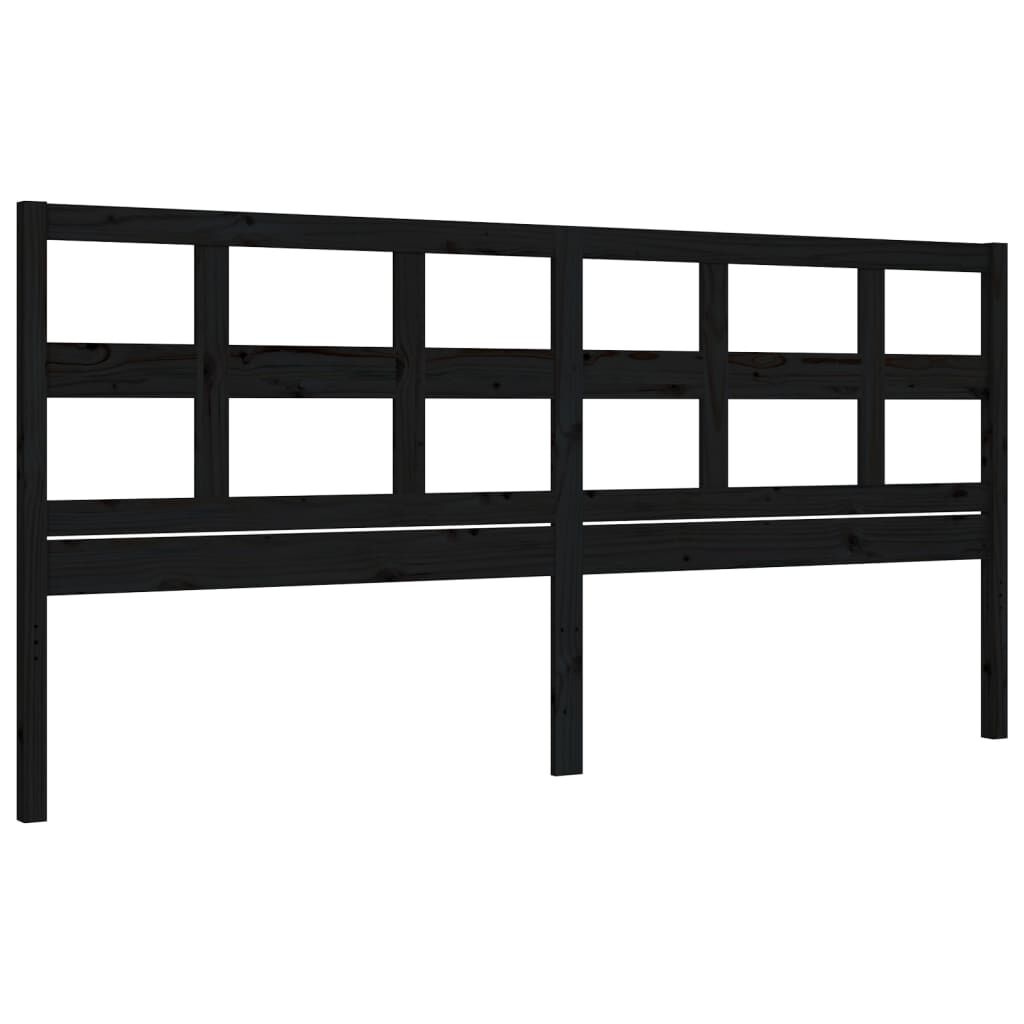 Bed Frame without Mattress Black 183x203 cm King Solid Wood Pine Price
