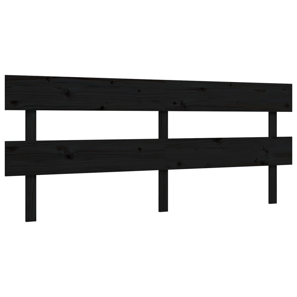 Bed Frame without Mattress Black 183x203 cm King Solid Wood Pine Price