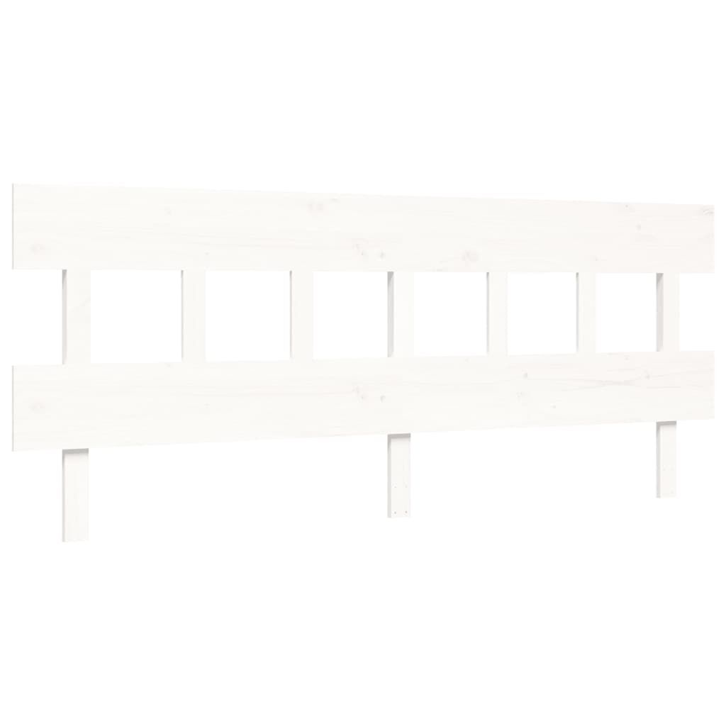 Bed Frame without Mattress White 183x203 cm King Solid Wood Pine Price