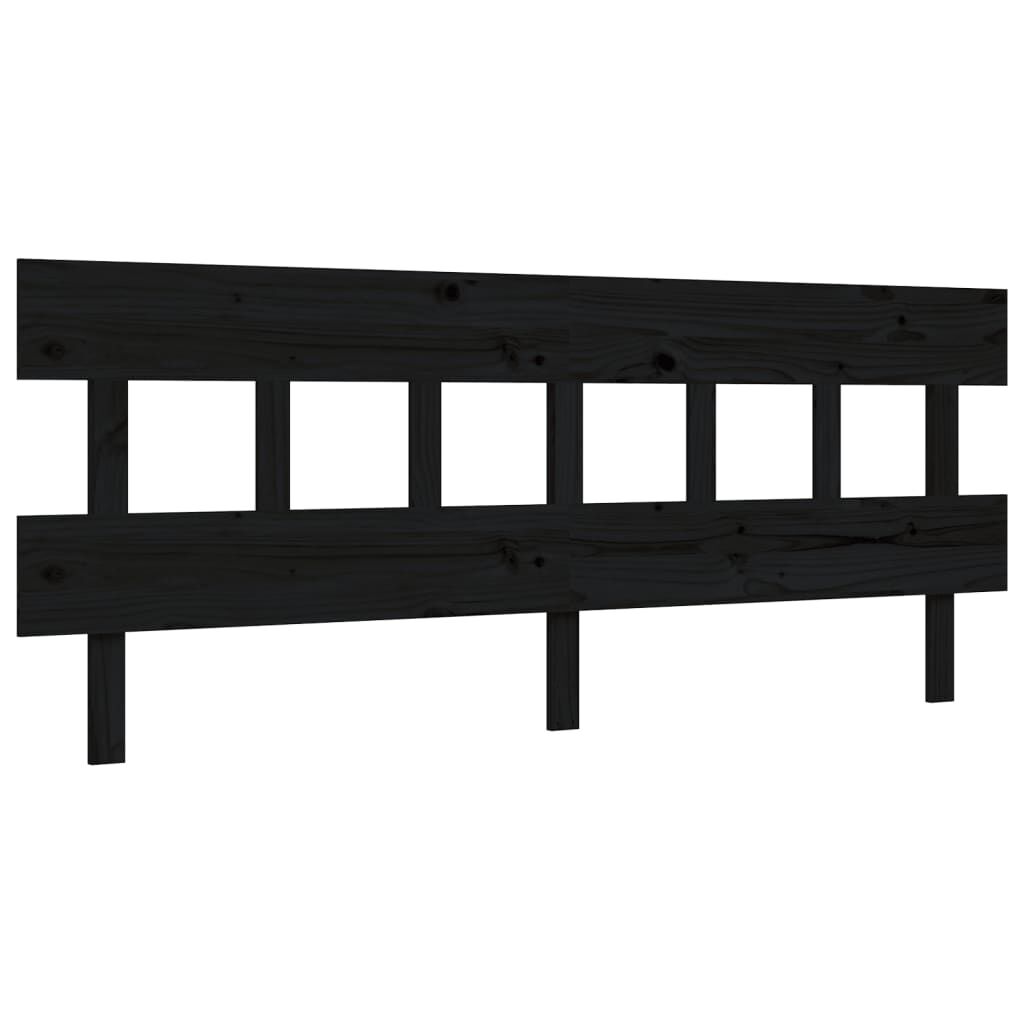 Bed Frame without Mattress Black 183x203 cm King Solid Wood Pine Price