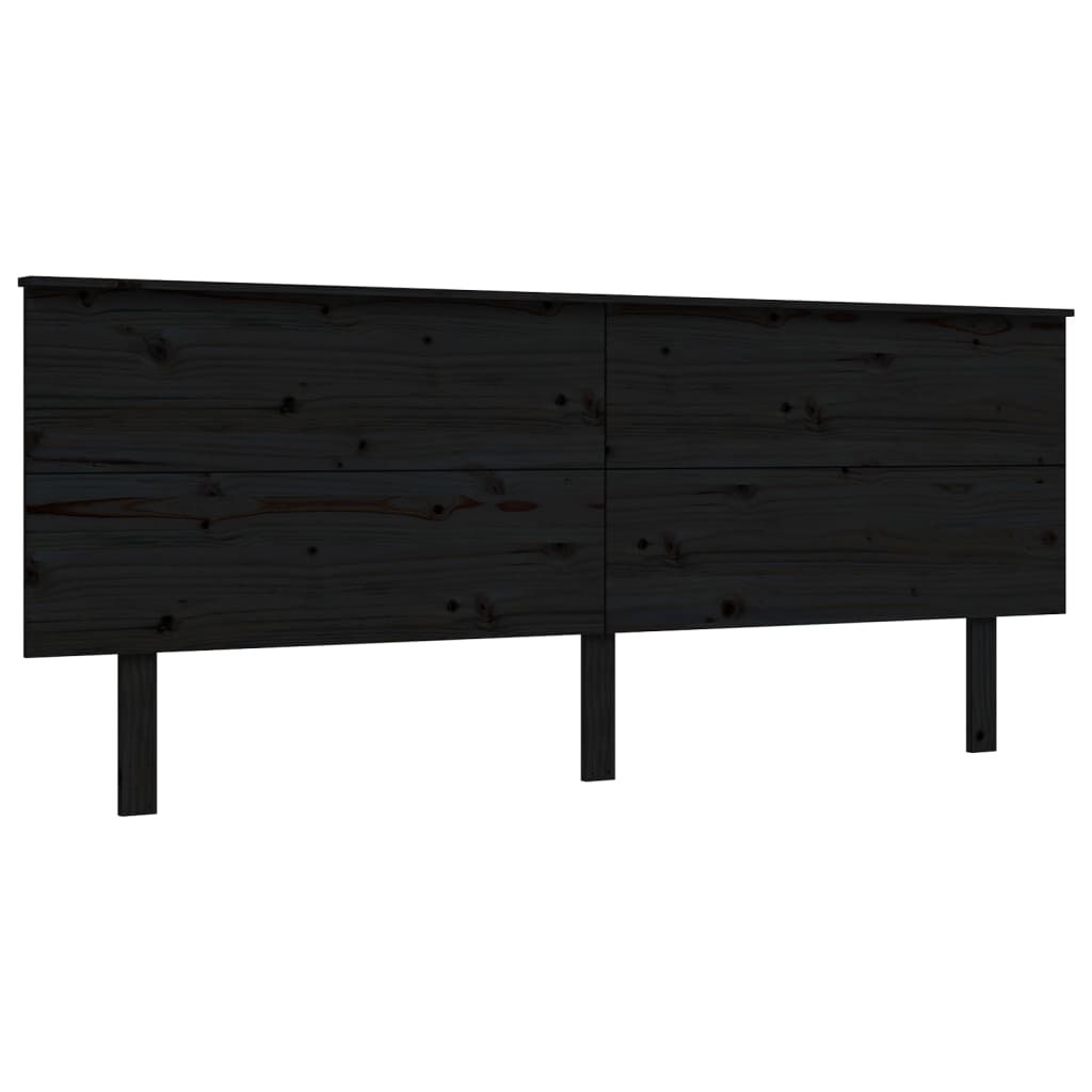 Bed Frame without Mattress Black 183x203 cm King Solid Wood Pine Price