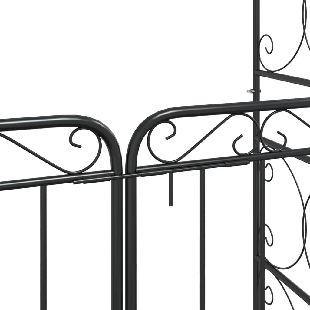 Garden Arch with Gate Black 108x45x235 cm Steel Price
