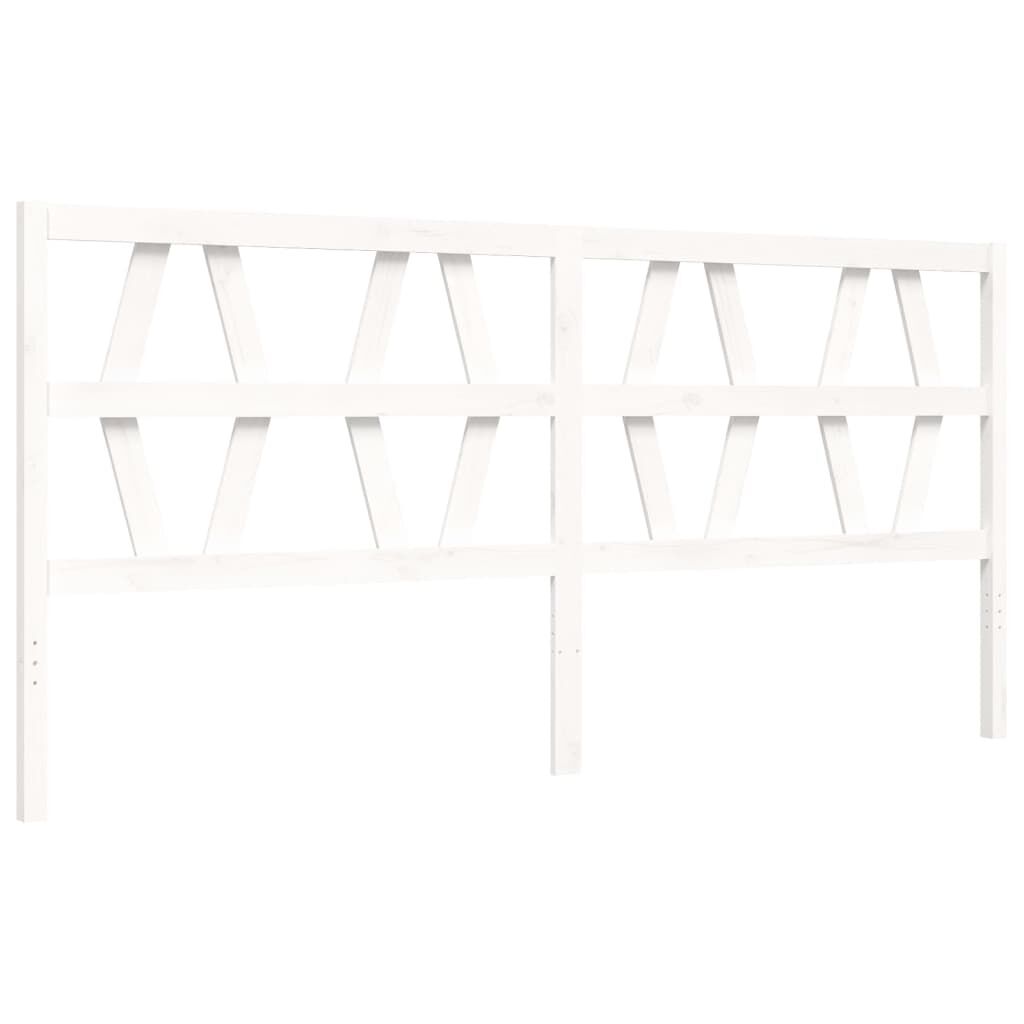 Bed Frame without Mattress White 183x203 cm King Solid Wood Price