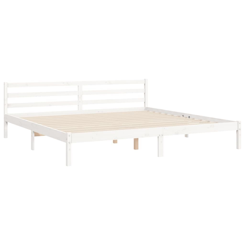 Bed Frame without Mattress White 183x203 cm King Solid Wood Price